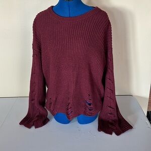 Daytrip Distressed Oversized Crewneck